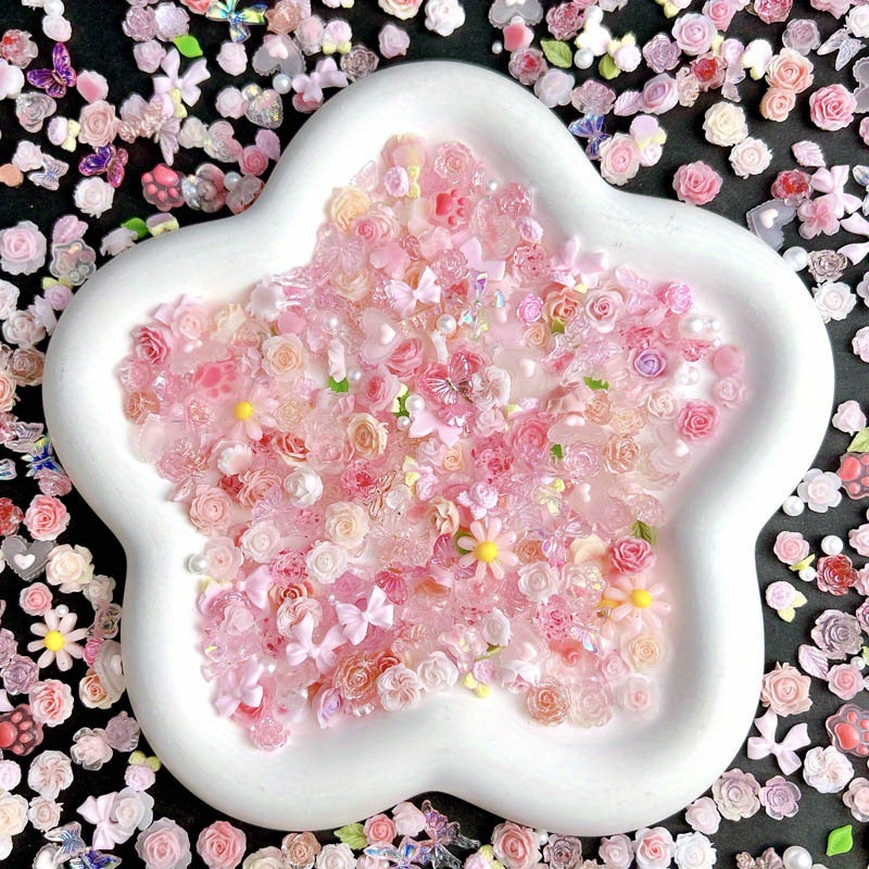 50pcs Style Nail Art Accessories, Charms, Small Floral Buds, Pearls, Bowknots, Leaves Embellishments For Nail Decoration
50pcs Style Nail Art Accessories, Charms, Small Floral Buds, Pearls, Bowknots, Leaves Embellishments For Nail Decoration