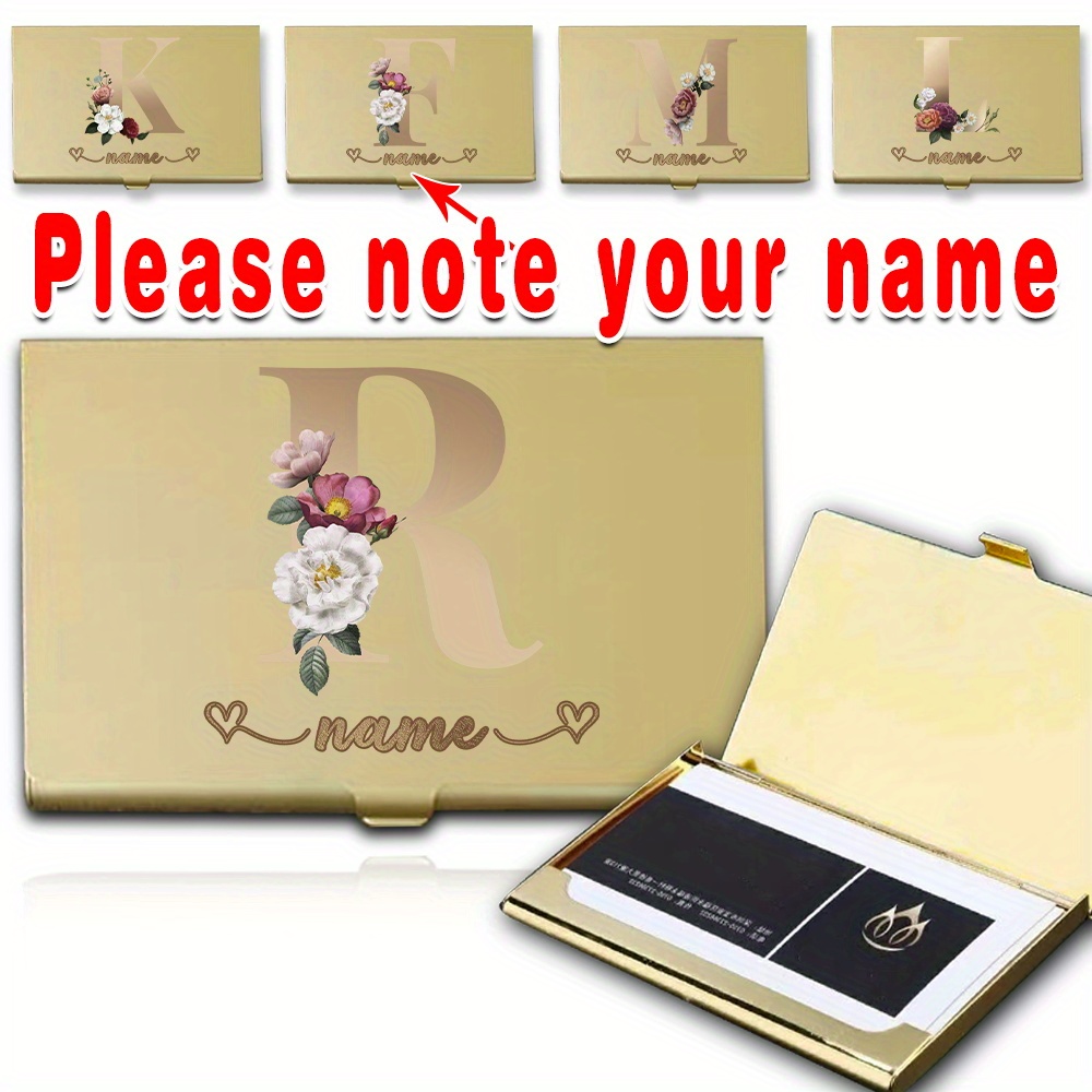 Mini Classic Metal Square Card Case, With Hard Shell Golden Letter & Diy Name Pattern Design, Business Card Holder, Perfect Holiday Personalized Gift For /christmas/thanksgiving Day
Mini Classic Metal Square Card Case, With Hard Shell Golden Letter & Diy Name Pattern Design, Business Card Holder, Perfect Holiday Personalized Gift For /christmas/thanksgiving Day