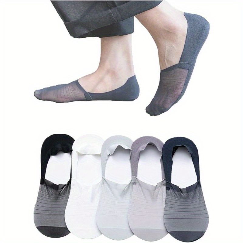5 Pair Of Men's Ultra-thin Ice Silk No-show Socks, Comfy And Breathable Socks For Summer Daily Wearing
5 Pair Of Men's Ultra-thin Ice Silk No-show Socks, Comfy And Breathable Socks For Summer Daily Wearing