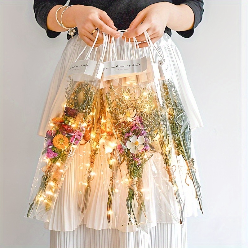 5pcs Transparent Flower Tote Bags - 5.91x15.75in/15x40cm - Perfect For Gifts & Bouquets, Suitable For Flower Stores
5pcs Transparent Flower Tote Bags - 5.91x15.75in/15x40cm - Perfect For Gifts & Bouquets, Suitable For Flower Stores