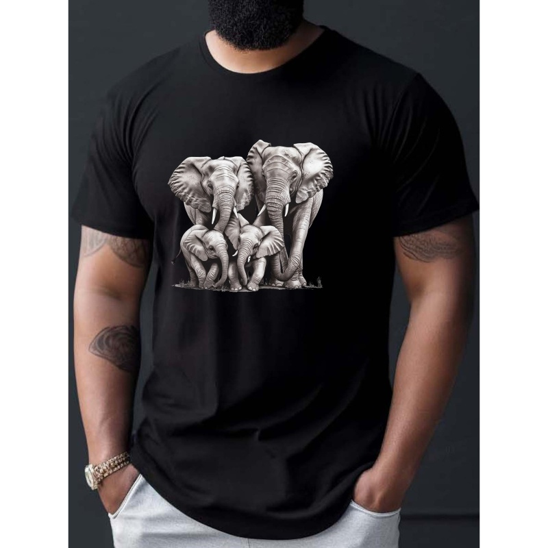 Men's Elephants Print T-shirt, Casual Short Sleeve Crew Neck Tee, Men's Clothing For Outdoor
Men's Elephants Print T-shirt, Casual Short Sleeve Crew Neck Tee, Men's Clothing For Outdoor