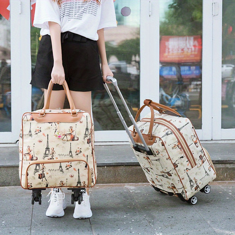 Vintage Pu Patterned Luggage With Wheels, Rolling Suitcase, Casual Travel Bag, Short Trip Business Suitcase
Vintage Pu Patterned Luggage With Wheels, Rolling Suitcase, Casual Travel Bag, Short Trip Business Suitcase
