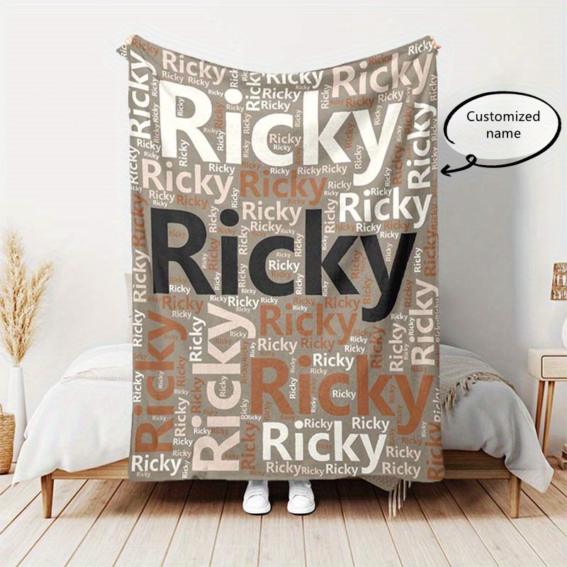 1pc Customized Name Blanket, Personalized Text Soft Outdoor Travel Blanket, Sofa Blanket Suitable For Office Chair Nap, Throw Blanket For Anniversary Gift
1pc Customized Name Blanket, Personalized Text Soft Outdoor Travel Blanket, Sofa Blanket Suitable For Office Chair Nap, Throw Blanket For Anniversary Gift