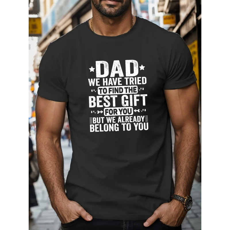 Dad Print Men's Crew Neck Fashionable Short Sleeve Sports T-shirt, Comfortable And Versatile, For Summer And Spring, Athletic Style, Comfort Fit T-shirt, As Gifts
Dad Print Men's Crew Neck Fashionable Short Sleeve Sports T-shirt, Comfortable And Versatile, For Summer And Spring, Athletic Style, Comfort Fit T-shirt, As Gifts