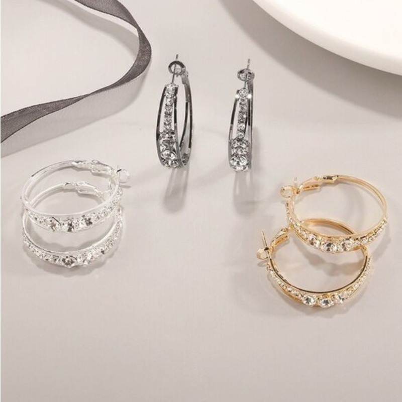 2 Pairs Luxury, Elegant And Exquisite Diamond Zircon Hoop Round Diamond Earrings - Personalized Jewelry Clothing Accessories Gifts
2 Pairs Luxury, Elegant And Exquisite Diamond Zircon Hoop Round Diamond Earrings - Personalized Jewelry Clothing Accessories Gifts