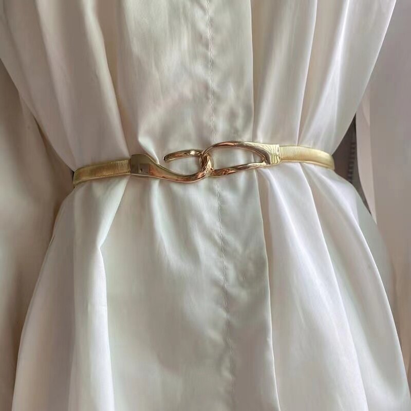 Elegant Golden-tone Metal 's Belt - Sleek Double Ring Design, Adjustable Size For Casual To Formal Wear - Dresses, Coats &
Elegant Golden-tone Metal 's Belt - Sleek Double Ring Design, Adjustable Size For Casual To Formal Wear - Dresses, Coats &