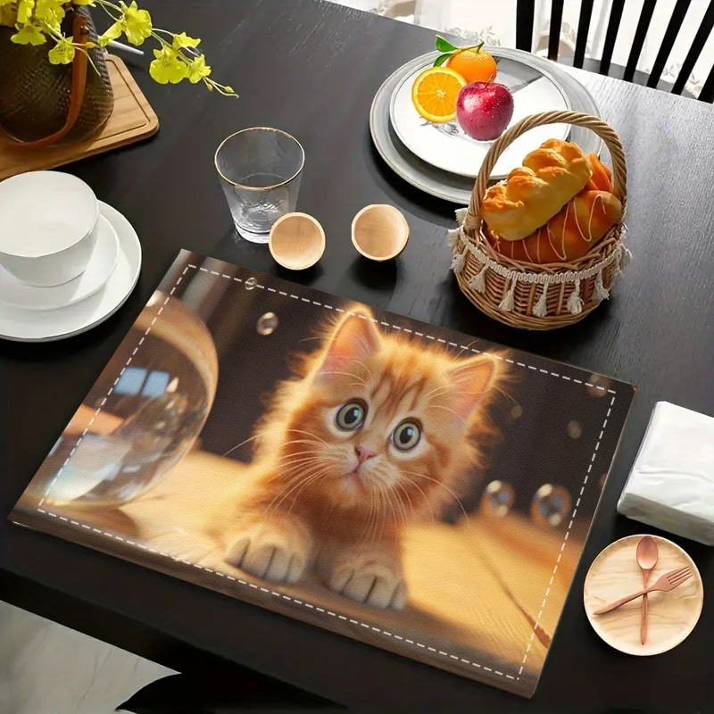 1/4pcs, Table Pads, Adorable Cat Printed Placemats, Washable Linen Table Mats, Heat-resistant Kitchen Dining Decor, Home Table Setting Decoration
1/4pcs, Table Pads, Adorable Cat Printed Placemats, Washable Linen Table Mats, Heat-resistant Kitchen Dining Decor, Home Table Setting Decoration