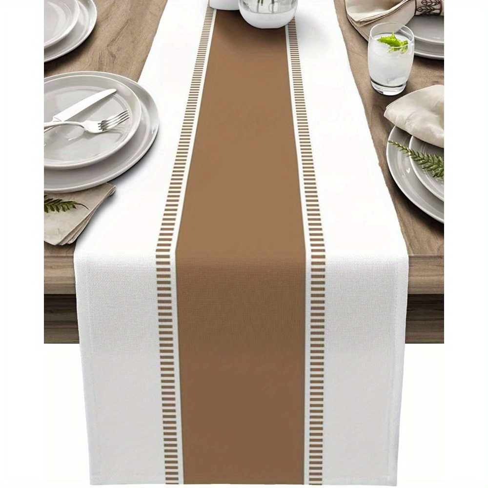 Jit 1 Piece Linen Seasonal Table Runner - Coffee Striped Table Runner For Spring/summer - Rectangular, Polyester, Woven Kitchen And Dining Room Decor
Jit 1 Piece Linen Seasonal Table Runner - Coffee Striped Table Runner For Spring/summer - Rectangular, Polyester, Woven Kitchen And Dining Room Decor