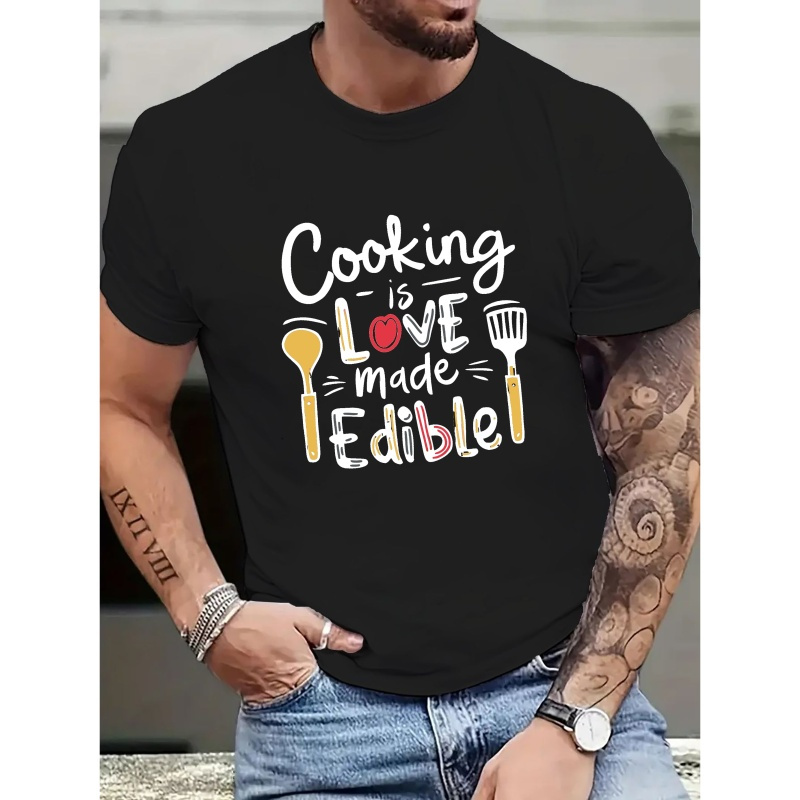 Cooking Is Love... Print Tee Shirt, Tees For Men, Casual Short Sleeve T-shirt For Summer
Cooking Is Love... Print Tee Shirt, Tees For Men, Casual Short Sleeve T-shirt For Summer