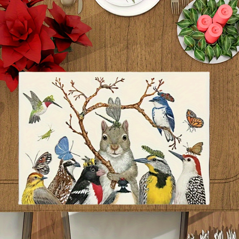 4pcs, Table Pad Set, Rustic Natural Style Placemats With Cute Animals Pattern, Polyester Table Mats For Home Decor, Durable Coffee Table & Bowl Plate Pads
4pcs, Table Pad Set, Rustic Natural Style Placemats With Cute Animals Pattern, Polyester Table Mats For Home Decor, Durable Coffee Table & Bowl Plate Pads