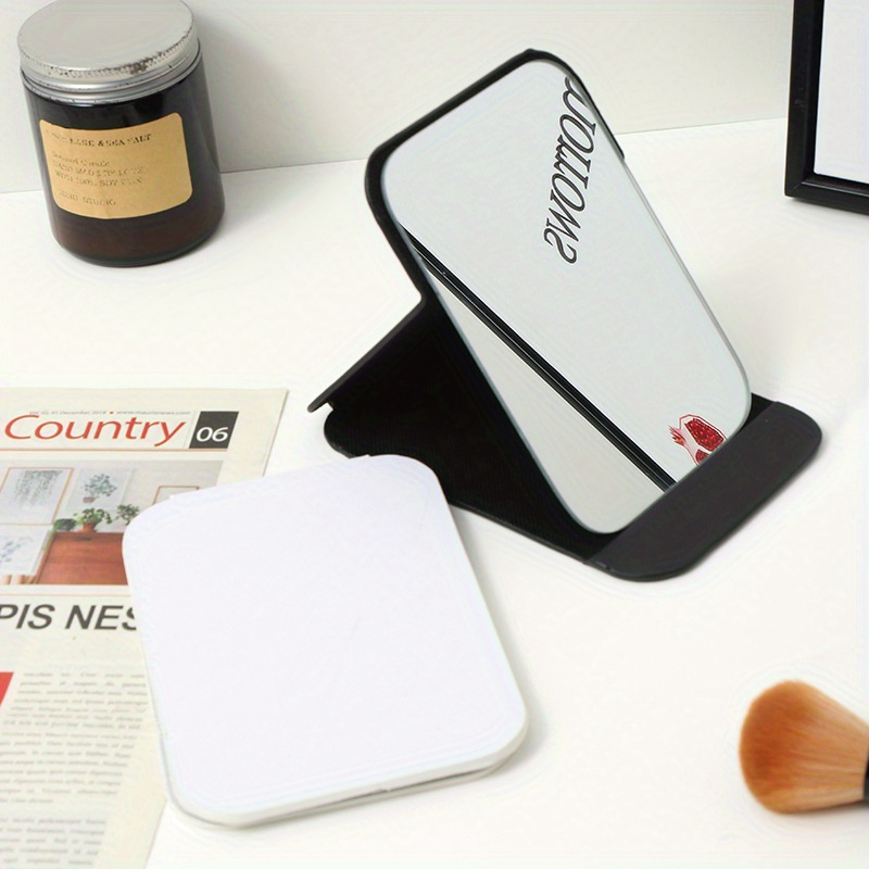 Portable Folding Makeup Mirror - Rectangular, Glass Cosmetic Mirror For Travel & Vanity Table Decor, Ideal Beauty Gift - Available In Black/white
Portable Folding Makeup Mirror - Rectangular, Glass Cosmetic Mirror For Travel & Vanity Table Decor, Ideal Beauty Gift - Available In Black/white