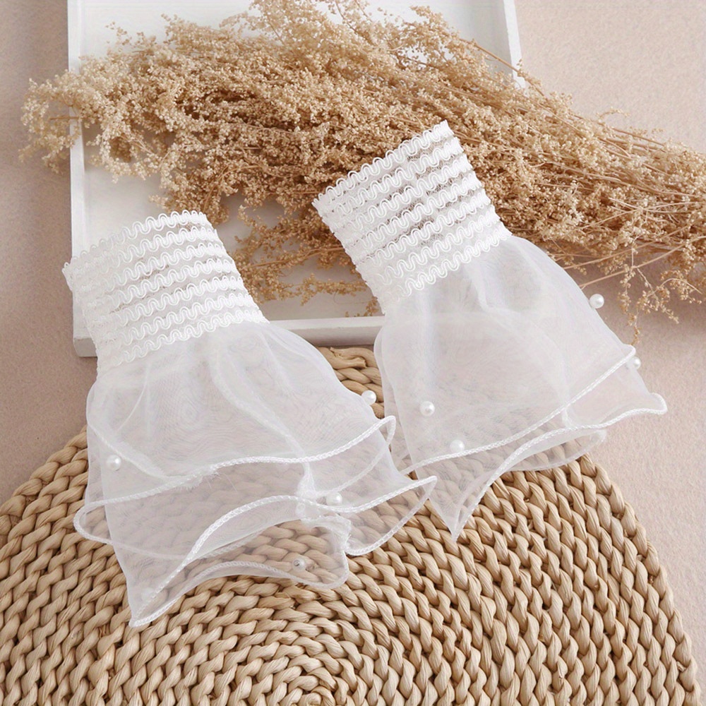 Solid Color Sleeves Multilayer Trumpet Fake Collar Elegant Lace Elastic Wrist Cover Detachable Decorative Sleeves For Women
Solid Color Sleeves Multilayer Trumpet Fake Collar Elegant Lace Elastic Wrist Cover Detachable Decorative Sleeves For Women