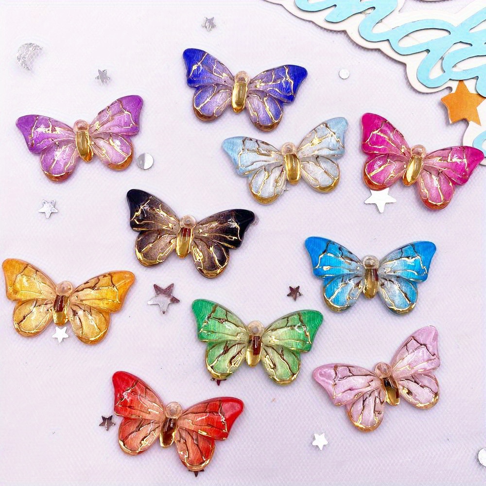 10pcs Colorful Resin Butterfly Charms, Flat Rear With 1 Hole For Diy Jewelry And Scrapbooking Crafts
10pcs Colorful Resin Butterfly Charms, Flat Rear With 1 Hole For Diy Jewelry And Scrapbooking Crafts