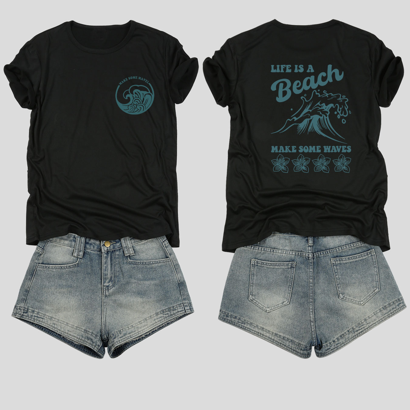 Beach Print Crew Neck T-shirt, Casual Short Sleeve T-shirt For Spring & Summer, Women's Clothing
Beach Print Crew Neck T-shirt, Casual Short Sleeve T-shirt For Spring & Summer, Women's Clothing