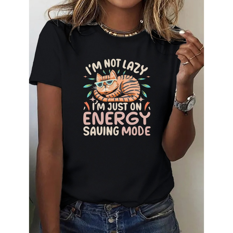Cool Cat Print Crew Neck T-shirt, Casual Short Sleeve Top For Spring & Summer, Women's Clothing
Cool Cat Print Crew Neck T-shirt, Casual Short Sleeve Top For Spring & Summer, Women's Clothing