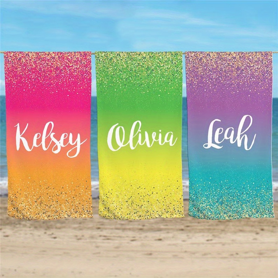 1pc Customized Beach Towel, Personalized Beach Blanket, Super Absorbent & Quick-drying Swimming Towel, Suitable For Beach Swimming Outdoor Camping Travel, Ideal Beach Essentials
1pc Customized Beach Towel, Personalized Beach Blanket, Super Absorbent & Quick-drying Swimming Towel, Suitable For Beach Swimming Outdoor Camping Travel, Ideal Beach Essentials