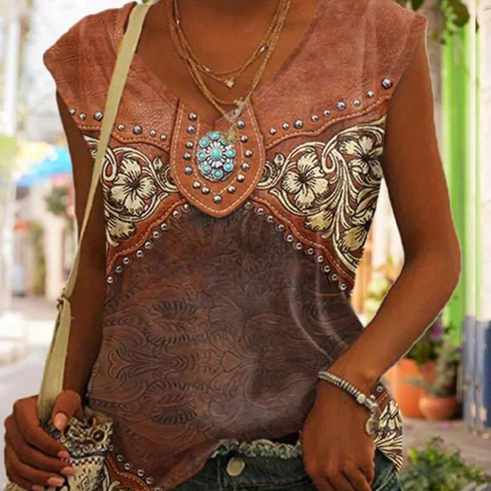 Floral Print V Neck Tank Top, Casual Sleeveless Tank Top For Spring & Summer, Women's Clothing
Floral Print V Neck Tank Top, Casual Sleeveless Tank Top For Spring & Summer, Women's Clothing