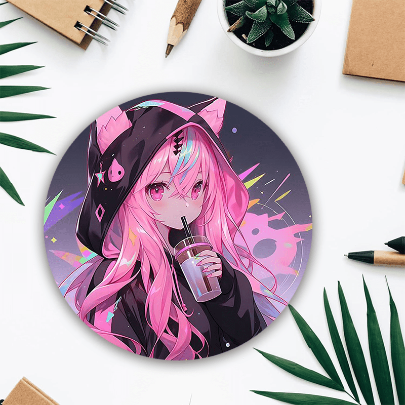 Kawaii Pink Anime Girl Round Mouse Pad - 7.87" Non-slip Rubber Base Desk Mat For Home, Office, And School Use - Perfect Gift For Friends
Kawaii Pink Anime Girl Round Mouse Pad - 7.87" Non-slip Rubber Base Desk Mat For Home, Office, And School Use - Perfect Gift For Friends