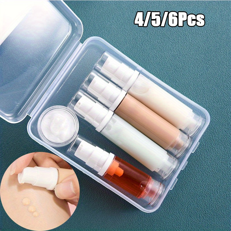 4/5/6pcs Portable Travel Lotion Bottle Set, Suitable For Lotion, Face Cream, Cosmetics Samples, Liquid Foundation, Body Milk, Etc
4/5/6pcs Portable Travel Lotion Bottle Set, Suitable For Lotion, Face Cream, Cosmetics Samples, Liquid Foundation, Body Milk, Etc