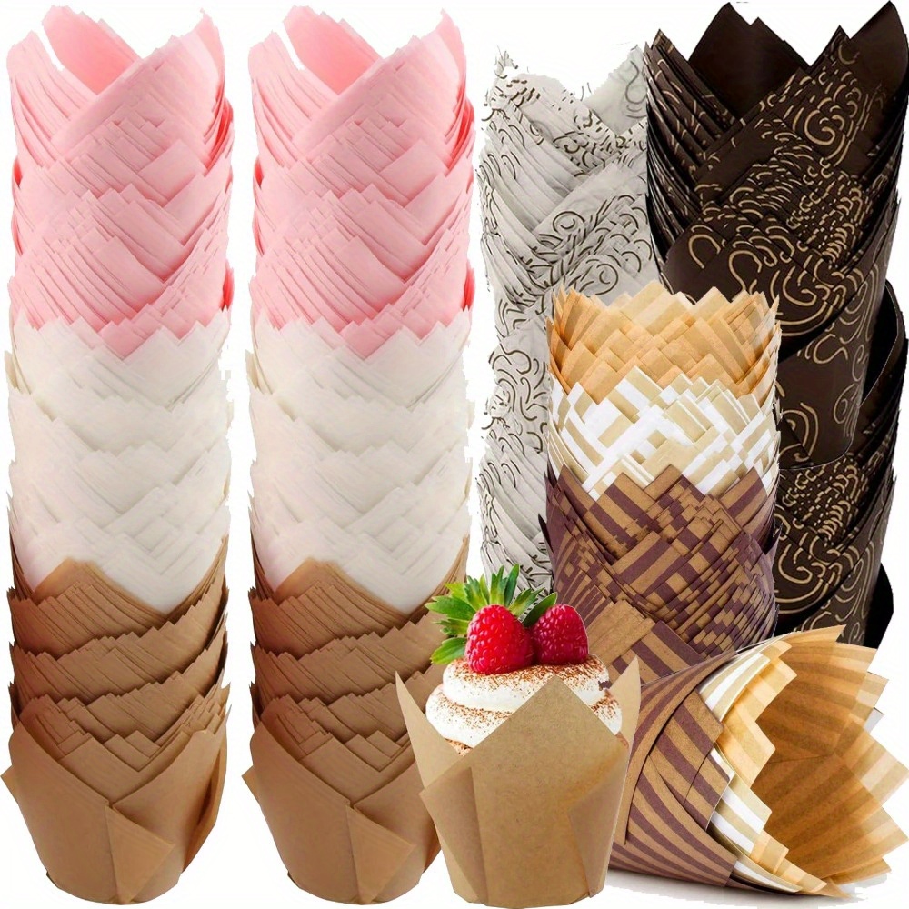 decorative Delight" 50-pack Tulip Cupcake Liners - Oilproof, Food-grade Paper Muffin Cups For Baking & Decorating - Perfect For Weddings, Birthdays, Holidays
decorative Delight" 50-pack Tulip Cupcake Liners - Oilproof, Food-grade Paper Muffin Cups For Baking & Decorating - Perfect For Weddings, Birthdays, Holidays
