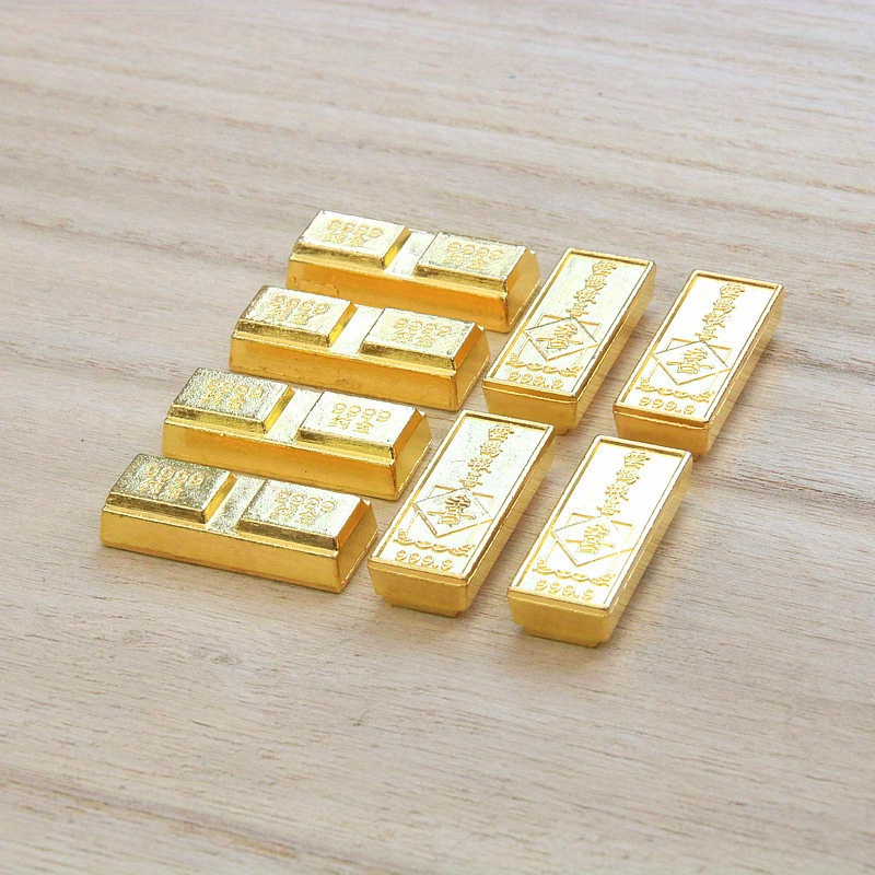 5pcs Alloy Golden Bar Replica, Feng Shui Miniature Ingot, Wealth Prosperity Symbol, Electroplated Decorative Simulated Golden Blocks For Good Luck And Fortune
5pcs Alloy Golden Bar Replica, Feng Shui Miniature Ingot, Wealth Prosperity Symbol, Electroplated Decorative Simulated Golden Blocks For Good Luck And Fortune