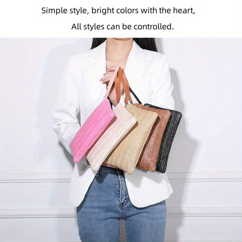 Bohemian Straw Woven Handheld Bag For Women, Fashionable Simple Wallet, Leisure Travel Clutch Bag
Bohemian Straw Woven Handheld Bag For Women, Fashionable Simple Wallet, Leisure Travel Clutch Bag