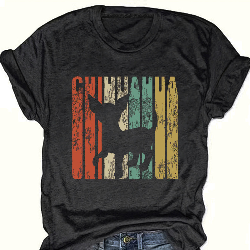 Dog Print T-shirt, Short Sleeve Crew Neck Casual Top For Summer & Spring, Women's Clothing
Dog Print T-shirt, Short Sleeve Crew Neck Casual Top For Summer & Spring, Women's Clothing