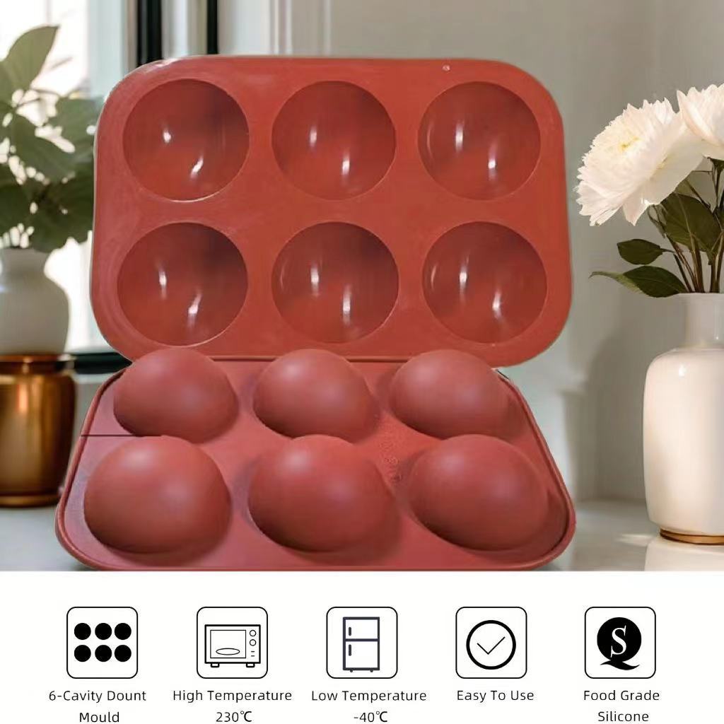 2pcs 6-cavity Silicone Cake Molds, Diy Sphere Cookie Candy Chocolate Baking Mould, Suitable For Home, Kitchen And Restaurant
2pcs 6-cavity Silicone Cake Molds, Diy Sphere Cookie Candy Chocolate Baking Mould, Suitable For Home, Kitchen And Restaurant