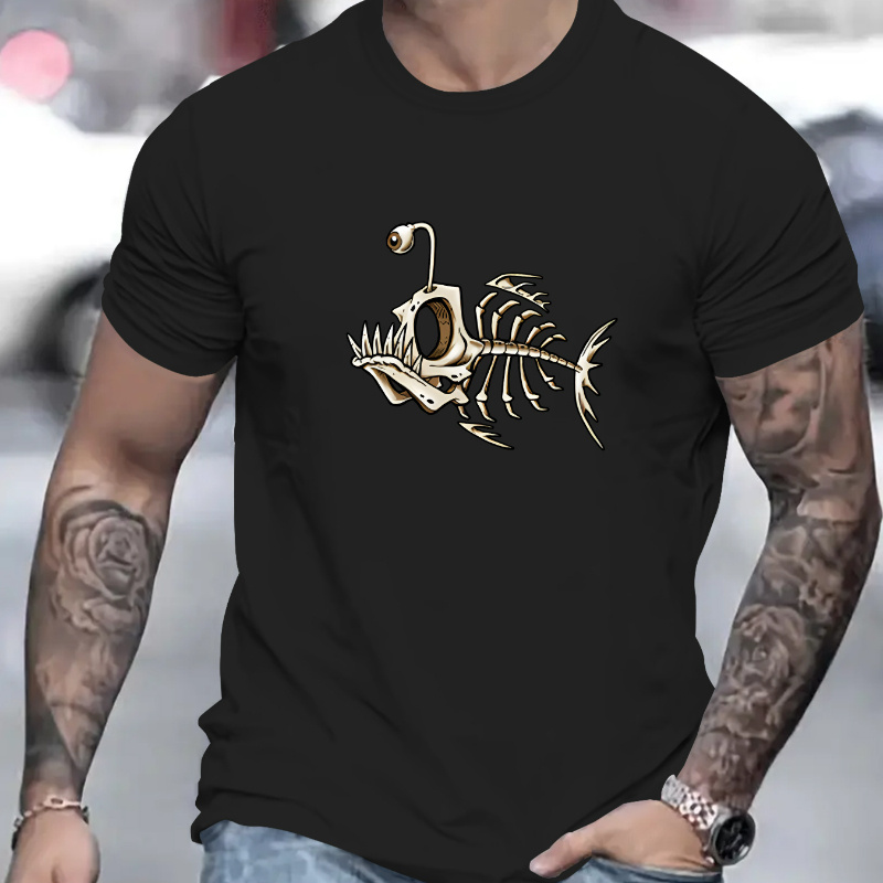 T-shirt décontracté à col rond pour homme avec imprimé squelette de poisson élégant, t-shirts à manches courtes , haut confortable, vêtements de loisirs, vêtements de sport de
T-shirt décontracté à col rond pour homme avec imprimé squelette de poisson élégant, t-shirts à manches courtes , haut confortable, vêtements de loisirs, vêtements de sport de