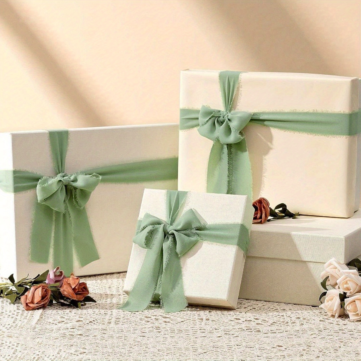 3 Rolls, Handmade Light Green Chiffon Ribbon For Weddings, Bouquets, Gifts, And Crafts
3 Rolls, Handmade Light Green Chiffon Ribbon For Weddings, Bouquets, Gifts, And Crafts