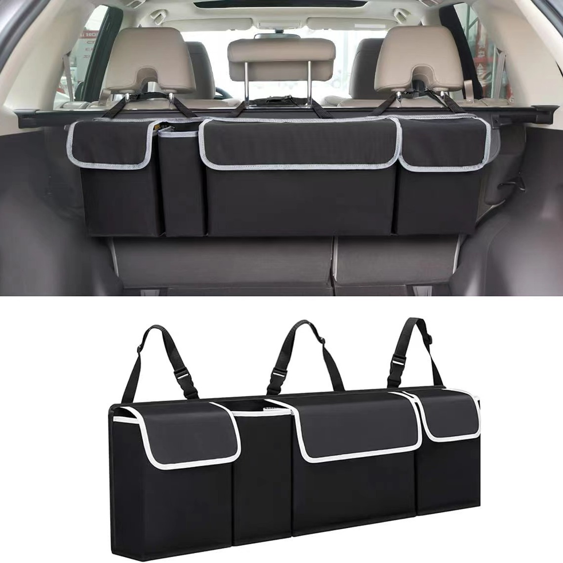 Oxford Material Car Trunk Organizer With Adjustable Rear Seat Storage Bag For Vehicle Organization And Space Saving
Oxford Material Car Trunk Organizer With Adjustable Rear Seat Storage Bag For Vehicle Organization And Space Saving