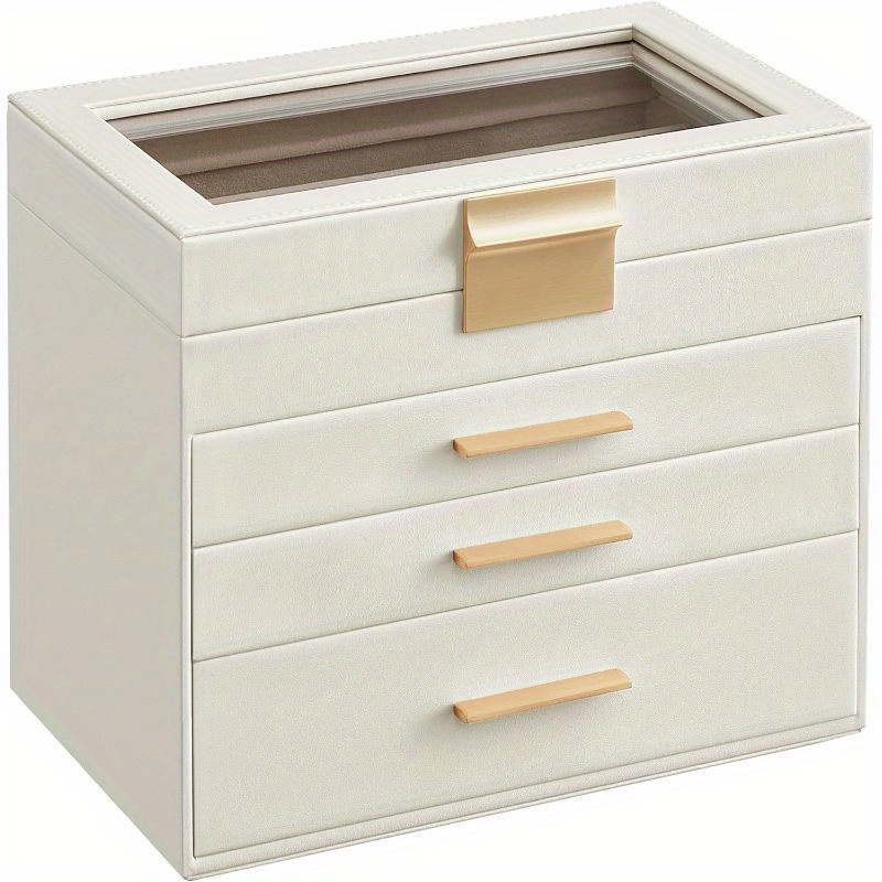 Jewelry Box With Glass Lid, 4-layer Jewelry Organizer, 3 Drawers, For Sunglasses, Big Jewelry, Jewelry Storage, Modern Style, Mother's Day Gift
Jewelry Box With Glass Lid, 4-layer Jewelry Organizer, 3 Drawers, For Sunglasses, Big Jewelry, Jewelry Storage, Modern Style, Mother's Day Gift