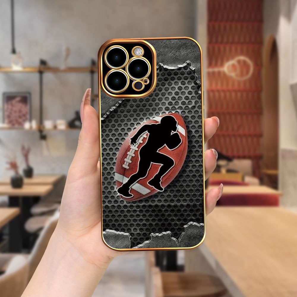 Football Print Premium Plated Tpu Case Compatible With 15, 14, 13, 12, 11, Xs, Xr, X, 7, 8, Plus, Pro, Max, Mini - Durable Protective Cover With Sports Design
Football Print Premium Plated Tpu Case Compatible With 15, 14, 13, 12, 11, Xs, Xr, X, 7, 8, Plus, Pro, Max, Mini - Durable Protective Cover With Sports Design