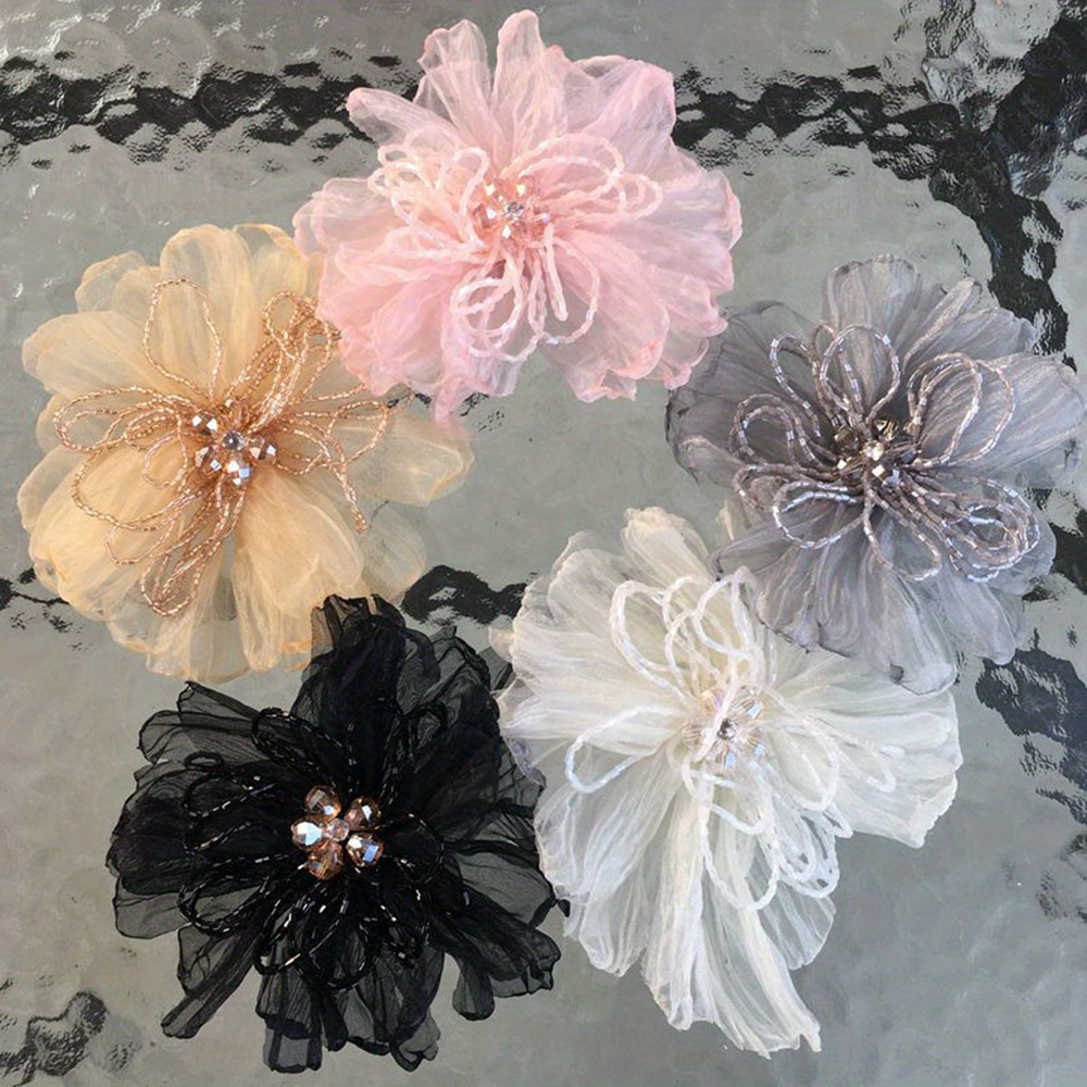 1pc Handmade Lace Flower Appliqué With Beading, Mixed Color Embellishments For Wedding Dress And Suit Decor
1pc Handmade Lace Flower Appliqué With Beading, Mixed Color Embellishments For Wedding Dress And Suit Decor
