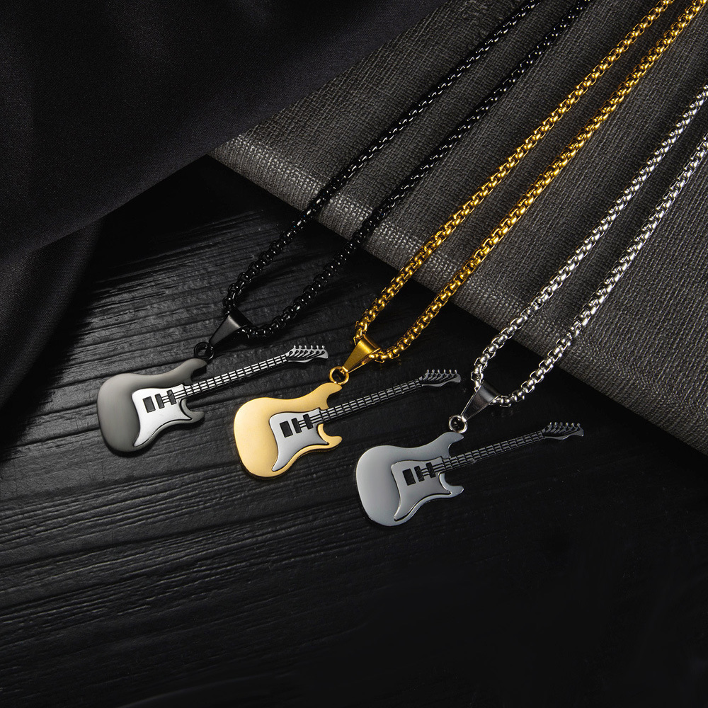 3 Pieces Of Personalized Fashion European And American Hip Hop Stainless Steel Guitar Pendant Street Classic Fashionable Men Titanium Steel Necklace
3 Pieces Of Personalized Fashion European And American Hip Hop Stainless Steel Guitar Pendant Street Classic Fashionable Men Titanium Steel Necklace