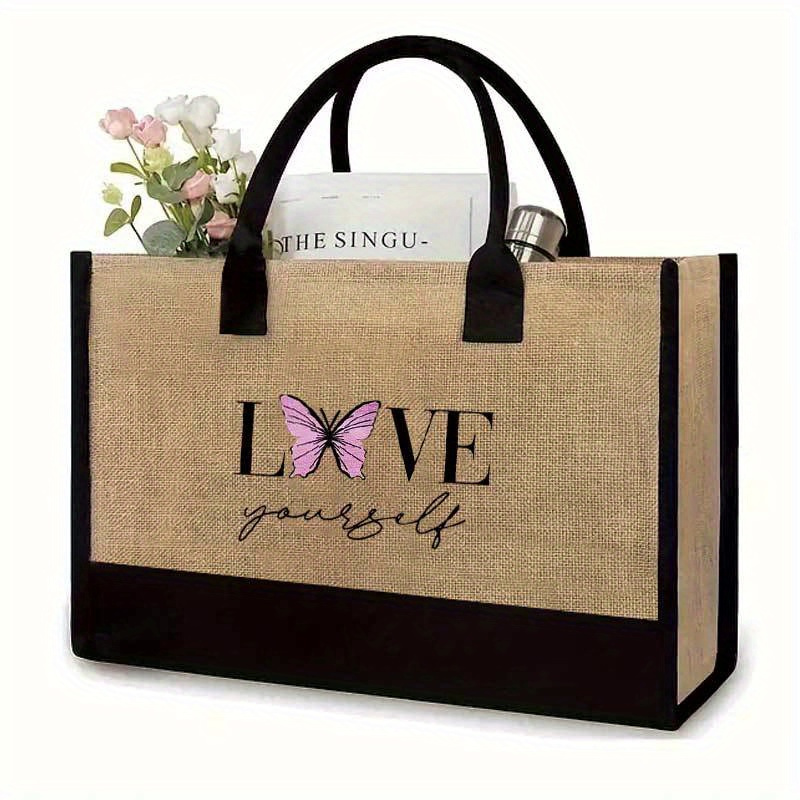 Fashion Letter Print Series Tote Bag, Large Capacity Gift Bag, Casual Handbag For Travel Beach Shopping Women
Fashion Letter Print Series Tote Bag, Large Capacity Gift Bag, Casual Handbag For Travel Beach Shopping Women