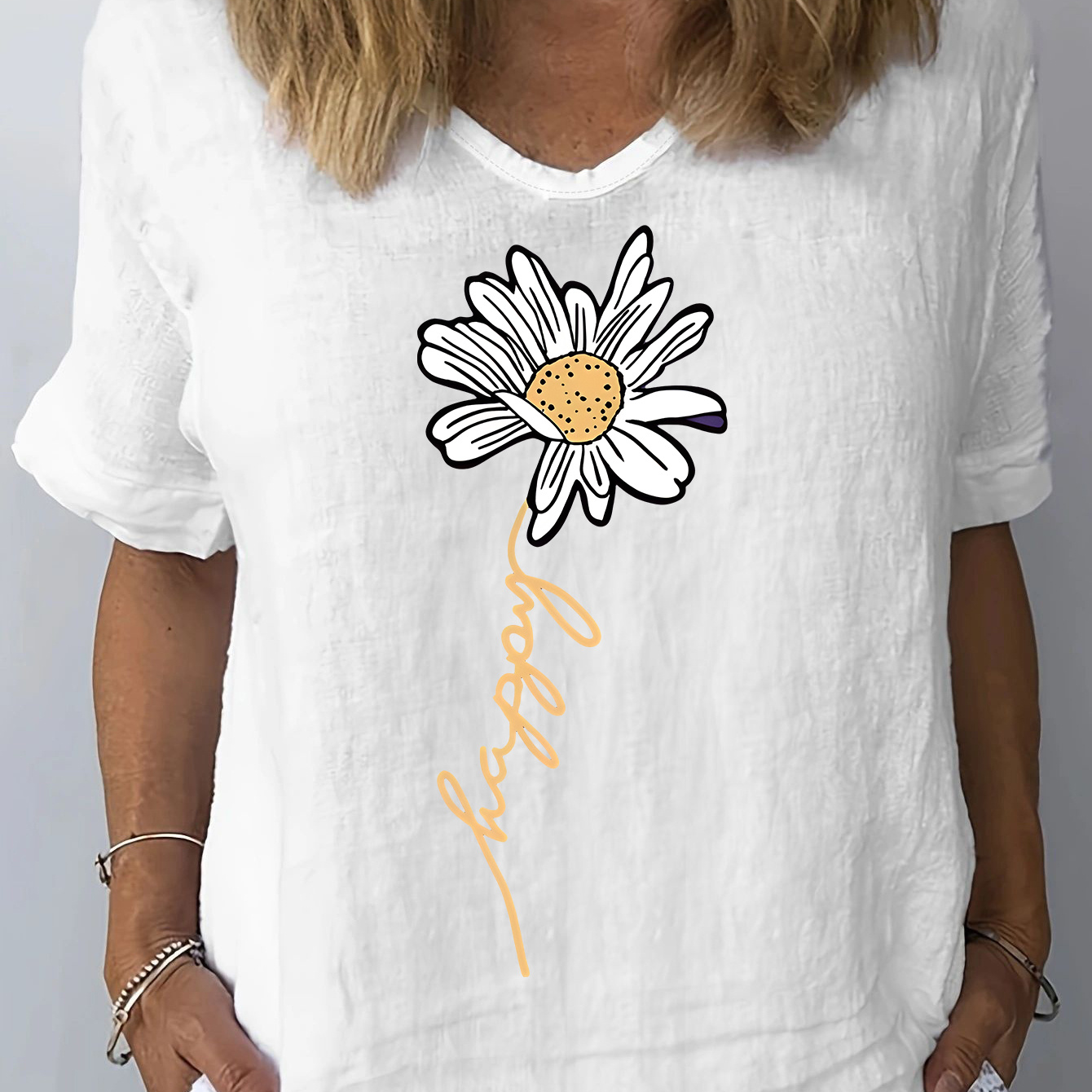 Flower Print V Neck T-shirt, Casual Short Sleeve T-shirt For Spring & Summer, Women's Clothing
Flower Print V Neck T-shirt, Casual Short Sleeve T-shirt For Spring & Summer, Women's Clothing