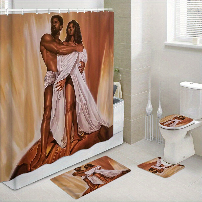 1/4pcs Couple Art Pattern Shower Curtain Set, Shower Curtain 12 , Bath Mat, U-shaped Mat, Mat, Bathroom Decor Accessories
1/4pcs Couple Art Pattern Shower Curtain Set, Shower Curtain 12 , Bath Mat, U-shaped Mat, Mat, Bathroom Decor Accessories