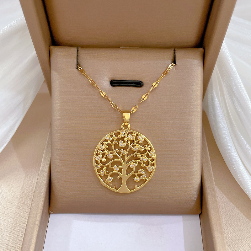 Creative Trendy Elegant Zirconia Tree Of Life Pendant Necklace Decorative Accessories Holiday Birthday Gift
Creative Trendy Elegant Zirconia Tree Of Life Pendant Necklace Decorative Accessories Holiday Birthday Gift