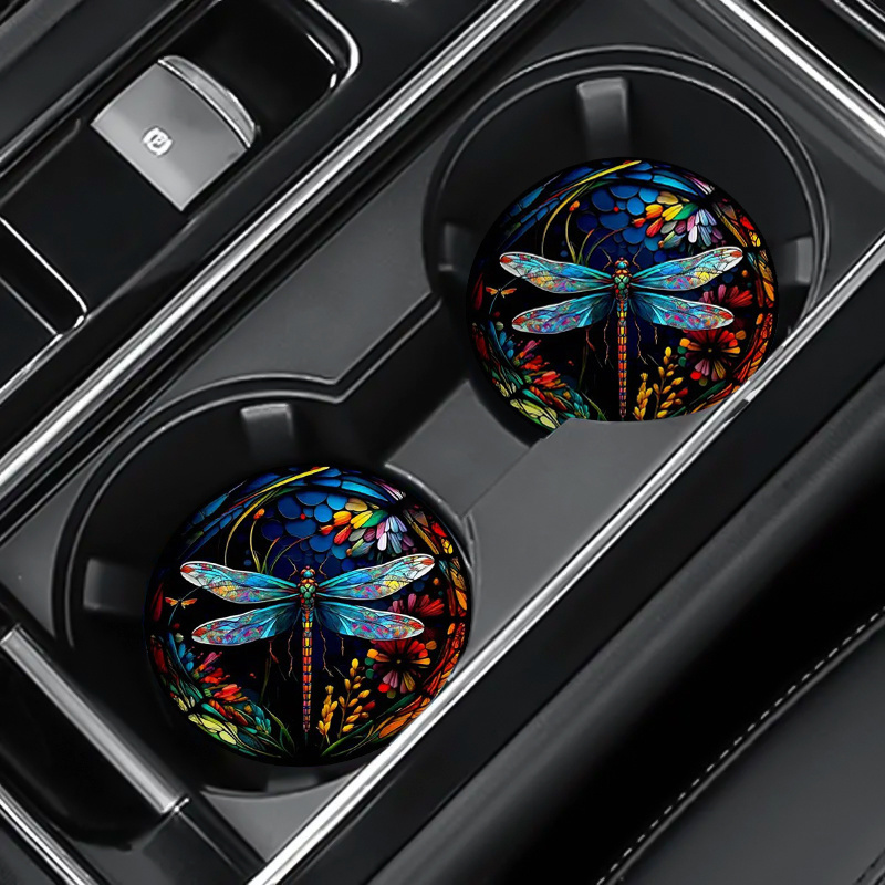 2 Pack Dragonfly Car Cup Holder Coasters - Eva Material, Universal Fit, Non-slip & Washable Car Accessories For Drink Stability
2 Pack Dragonfly Car Cup Holder Coasters - Eva Material, Universal Fit, Non-slip & Washable Car Accessories For Drink Stability