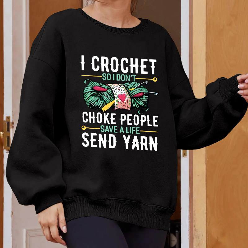 Plus Size I Crochet Print Sweatshirt, Casual Long Sleeve Crew Neck Pullover Sweatshirt, Women's Plus Size clothing
Plus Size I Crochet Print Sweatshirt, Casual Long Sleeve Crew Neck Pullover Sweatshirt, Women's Plus Size clothing