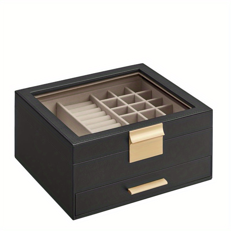 Songmics Jewelry Box With Glass Lid, 2-layer Jewelry Organizer, 1 Drawer, For Big And Small Jewelry, Jewelry Storage, Mother's Day Gifts, 8 X 9.1 X 4.1 Inches
Songmics Jewelry Box With Glass Lid, 2-layer Jewelry Organizer, 1 Drawer, For Big And Small Jewelry, Jewelry Storage, Mother's Day Gifts, 8 X 9.1 X 4.1 Inches