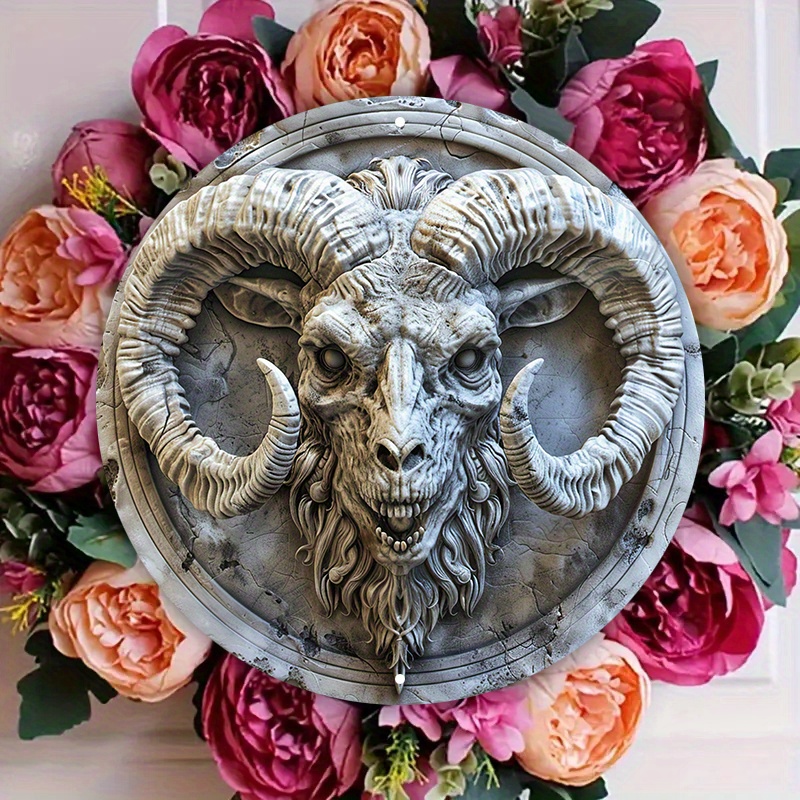 Aluminum Metal Goat Decor Sign, 8x8 Inch Circular Wreath Art For Home & Club - Hd Printed, Waterproof, Weather-resistant Wall Decoration - White
Aluminum Metal Goat Decor Sign, 8x8 Inch Circular Wreath Art For Home & Club - Hd Printed, Waterproof, Weather-resistant Wall Decoration - White