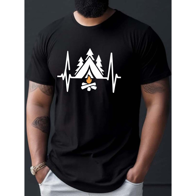 Camping Print Crew Neck T-shirt For Men, Casual Short Sleeve Top, Men's Clothing For Summer Daily Wear
Camping Print Crew Neck T-shirt For Men, Casual Short Sleeve Top, Men's Clothing For Summer Daily Wear