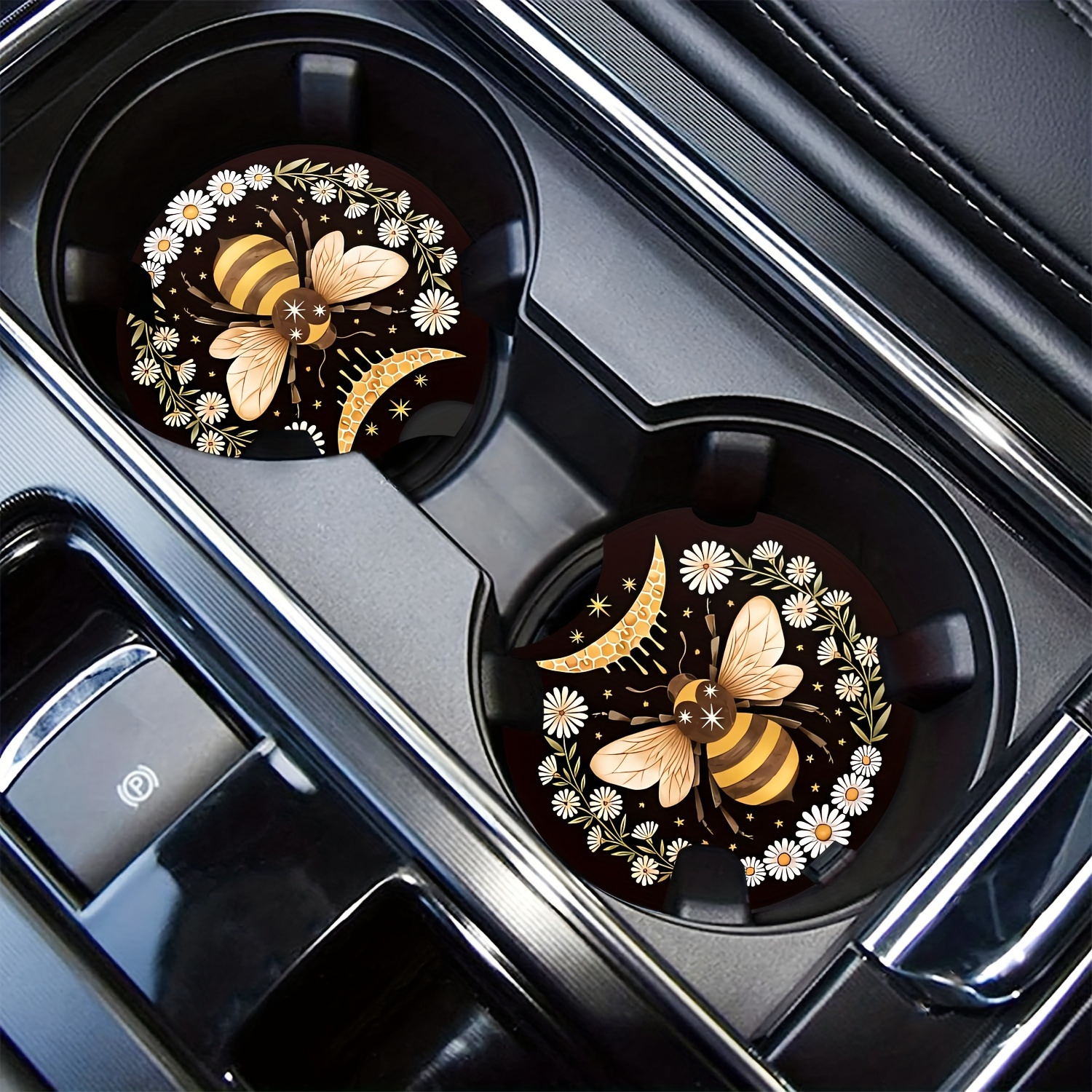 2pcs Bee Drink Coasters - Eva Material, Universal Fit Non-slip Cup Holder Inserts, Car Interior Accessory Coasters With Bee Design For Cup Holders
2pcs Bee Drink Coasters - Eva Material, Universal Fit Non-slip Cup Holder Inserts, Car Interior Accessory Coasters With Bee Design For Cup Holders