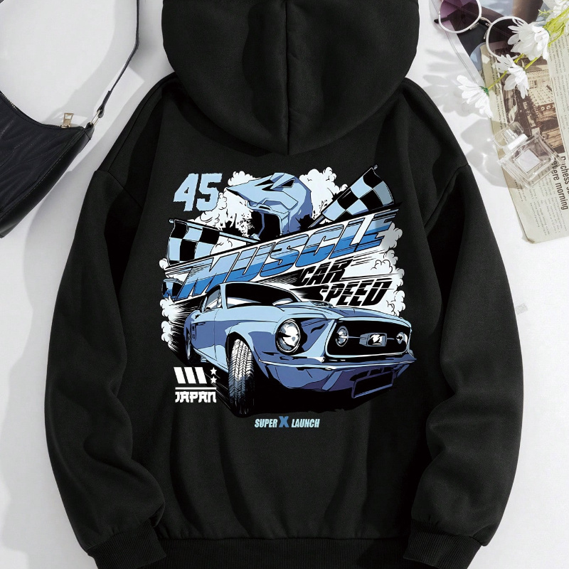 Car Print Kangaroo Pocket Hoodie, Casual Long Sleeve Drawstring Hooded Sweatshirt, Women's Clothing
Car Print Kangaroo Pocket Hoodie, Casual Long Sleeve Drawstring Hooded Sweatshirt, Women's Clothing
