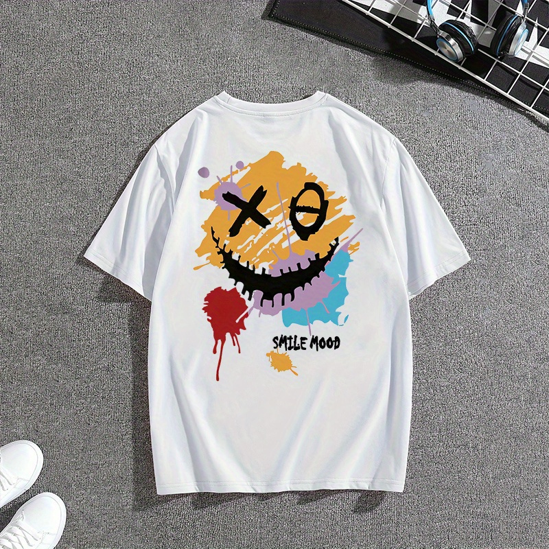 Men's 100% Cotton Smiling Face Graphic Print T-shirt, Short Sleeve Crew Neck Tee, Men's Clothing For Summer Outdoor
Men's 100% Cotton Smiling Face Graphic Print T-shirt, Short Sleeve Crew Neck Tee, Men's Clothing For Summer Outdoor