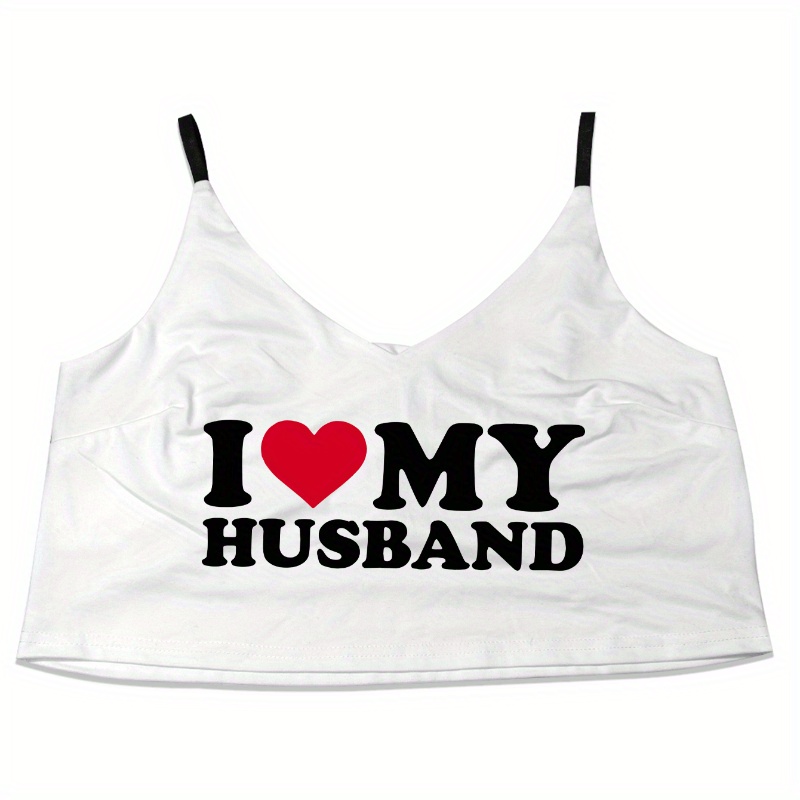 Chic 'i Love My Husband' Graphic Cami Top For Women - Casual Spring/summer Sleeveless Shirt, Breathable Polyester , Machine Washable
Chic 'i Love My Husband' Graphic Cami Top For Women - Casual Spring/summer Sleeveless Shirt, Breathable Polyester , Machine Washable