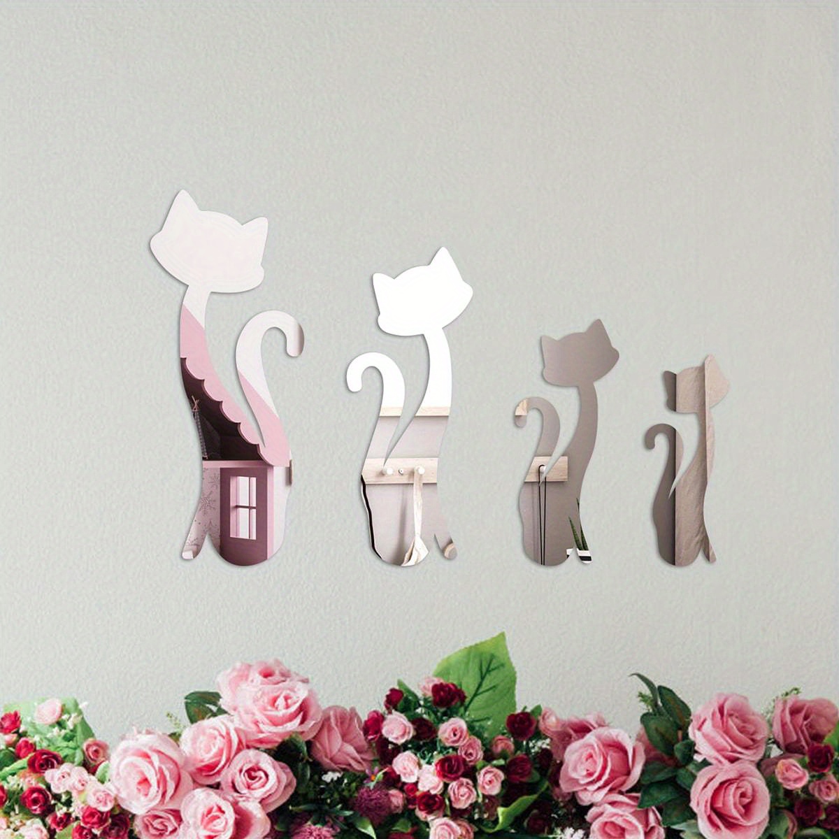 4pcs Cute Cats Acrylic Mirror Wall Stickers, Self-adhesive & Reusable Wall Sticker, Used For Home Decoration, Modern Decor
4pcs Cute Cats Acrylic Mirror Wall Stickers, Self-adhesive & Reusable Wall Sticker, Used For Home Decoration, Modern Decor