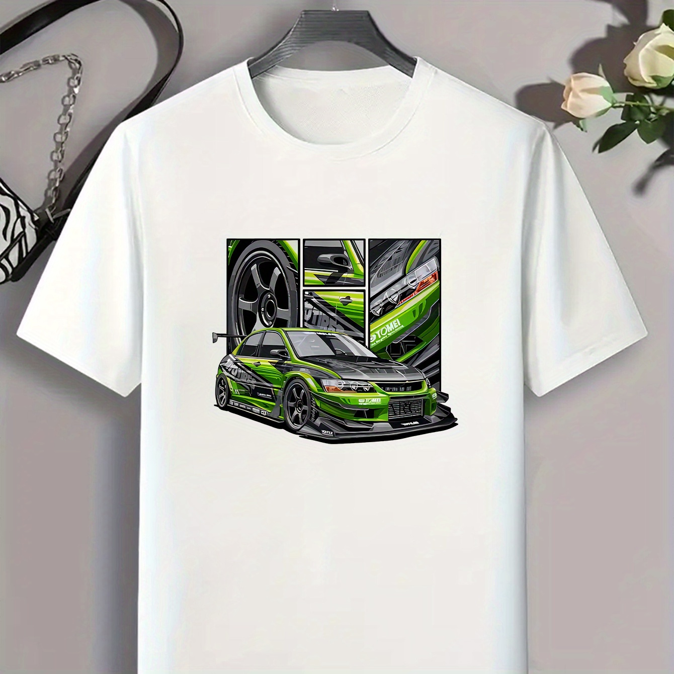 Fashionable Car Graphic Print Men's Crew Neck Short Sleeve Tees, Summer Trendy T-shirt, Casual Comfortable Versatile Top For Daily Wear
Fashionable Car Graphic Print Men's Crew Neck Short Sleeve Tees, Summer Trendy T-shirt, Casual Comfortable Versatile Top For Daily Wear